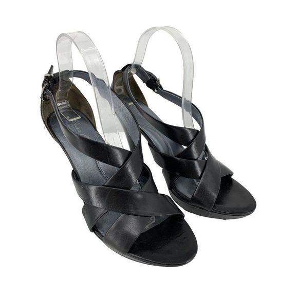 Women Kenneth Cole Ultra High Strappy Heels Leather Platform Hottie Sz 8.5 3761 - Picture 2 of 11